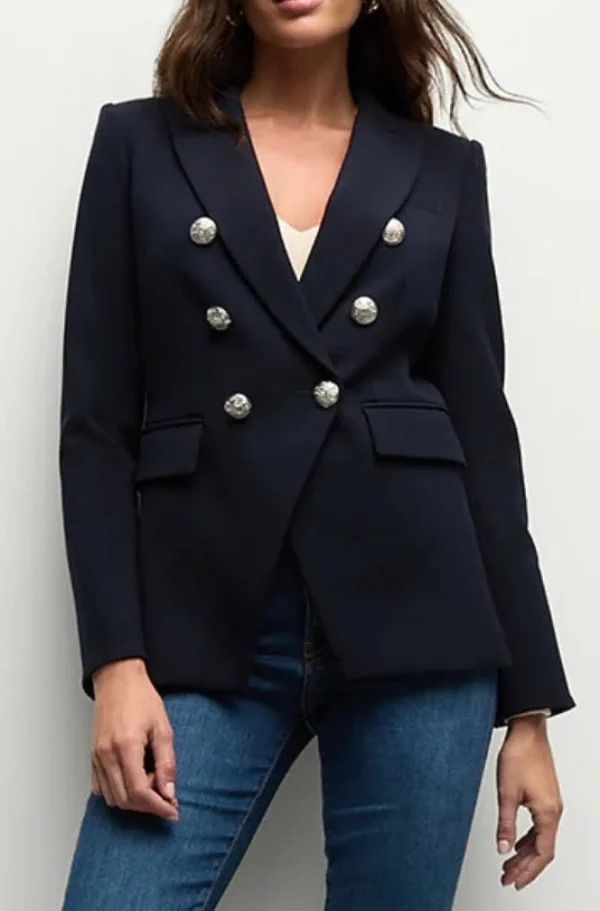 Best Veronica Beard Blazer Miller Dickey Navy/Silber