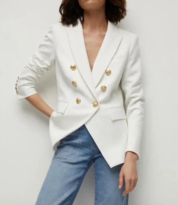 New Veronica Beard Blazer Miller Dickey Off-White/Gold
