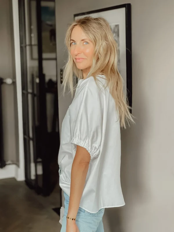 Best Sosue Bluse Cowboy Button Weiß