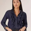 Sale Sosue Bluse Ruffle Blouse Denim