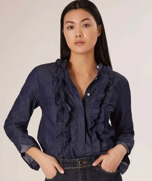 Sale Sosue Bluse Ruffle Blouse Denim