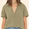 New Xirena Bluse Channing Dark Seagrass
