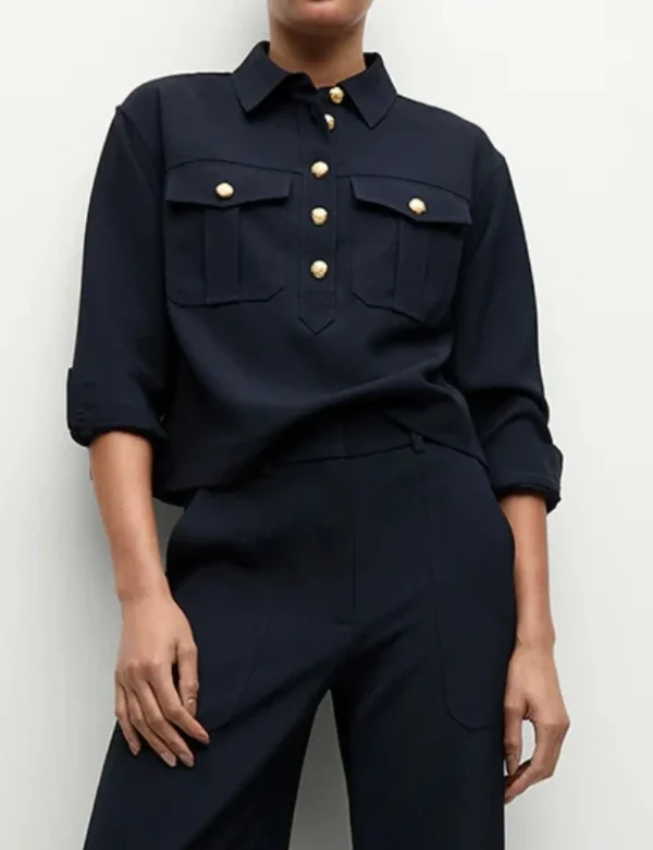 Outlet Veronica Beard Blusenjacke Colvin Navy