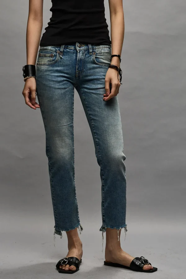 Clearance R13 Jeans Boy Straight Jasper Stretch Rips