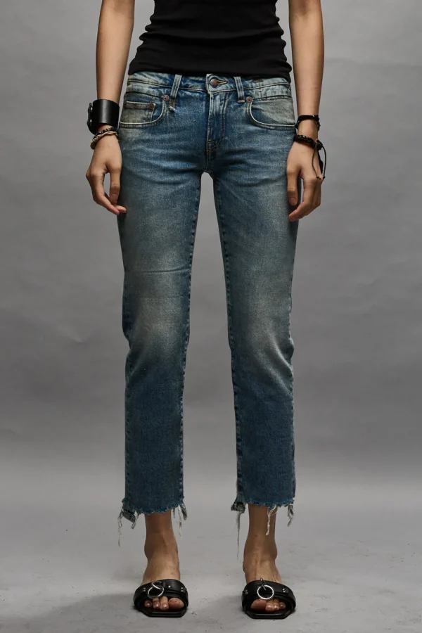 Clearance R13 Jeans Boy Straight Jasper Stretch Rips