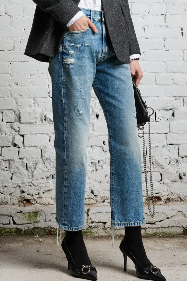 Fashion R13 Jeans Boyfriend Bain with Rips Jo
