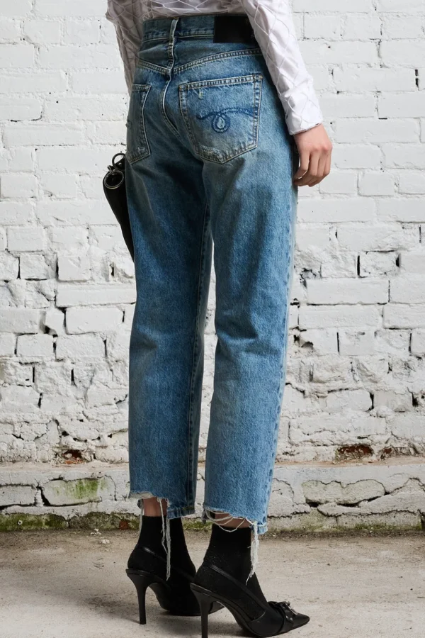 Fashion R13 Jeans Boyfriend Bain with Rips Jo