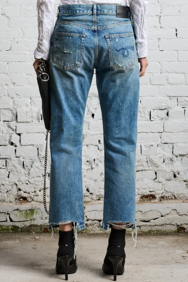 Fashion R13 Jeans Boyfriend Bain with Rips Jo