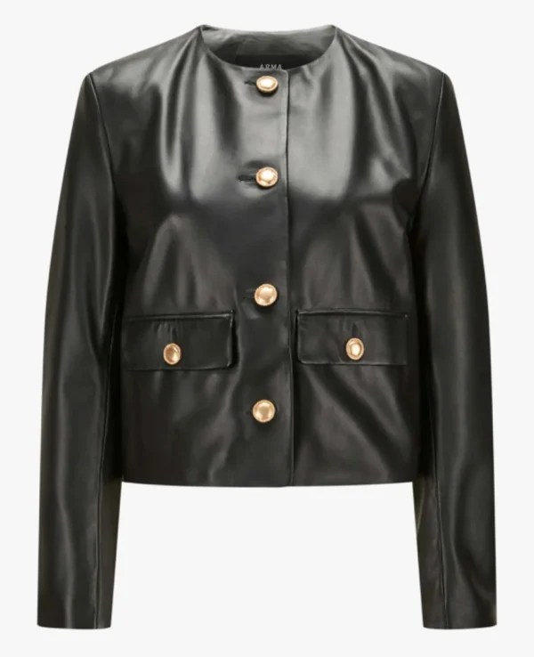 Clearance Arma Lederjacke Gaya Schwarz