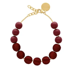 Clearance Vanessa Baroni Necklace Wrapped Beads Matt Bordeaux