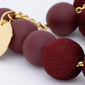 Clearance Vanessa Baroni Necklace Wrapped Beads Matt Bordeaux