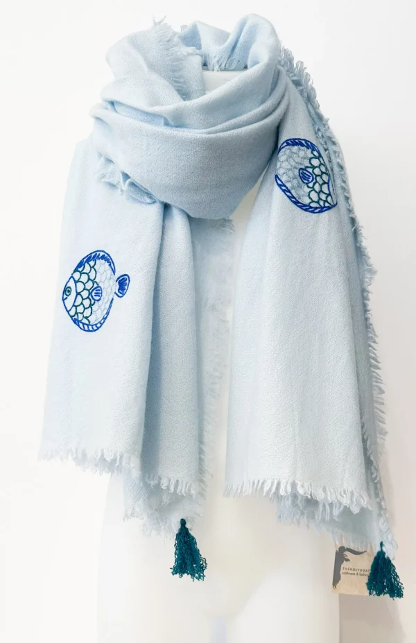 Online THEHOLYGOAT Schal Blue Fish